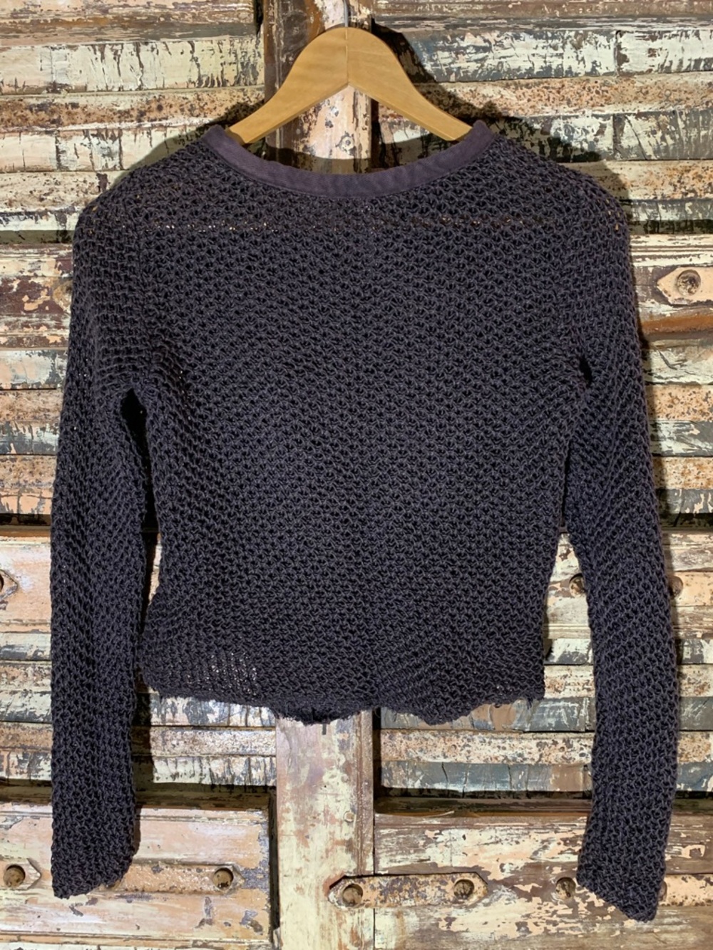 Free People Femme Fatal Moto Open Knit Zip Sweater Cardigan, Charcoal Combo, S - Picture 4 of 10